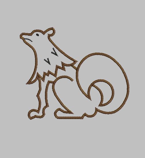 Loup en appliqué à personnaliser