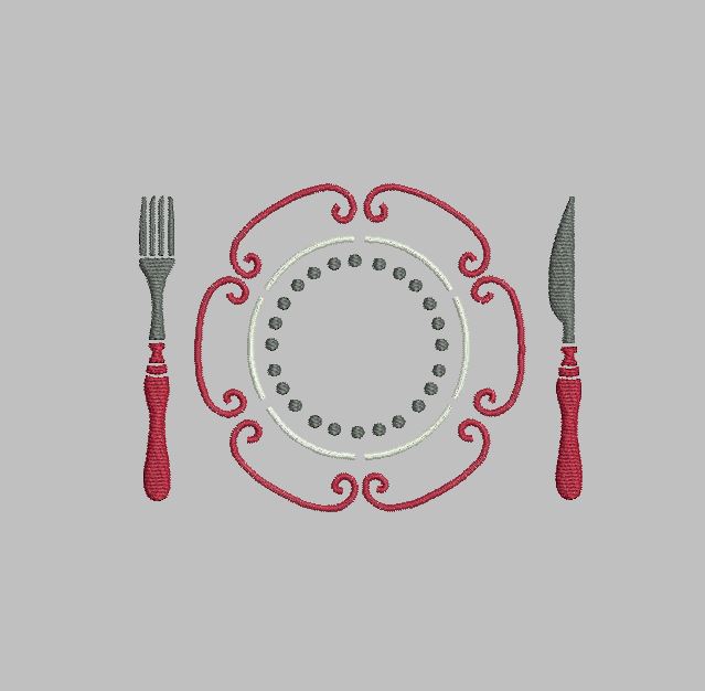 Set de table assiette et couverts