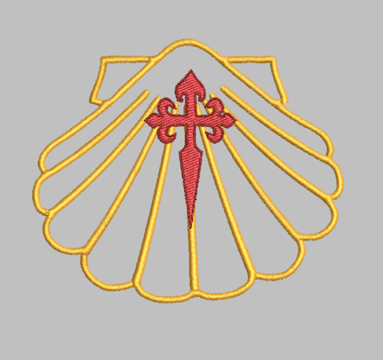 Coquille Saint Jacques avec la Croix du pèlerin de Compostelle Rêve