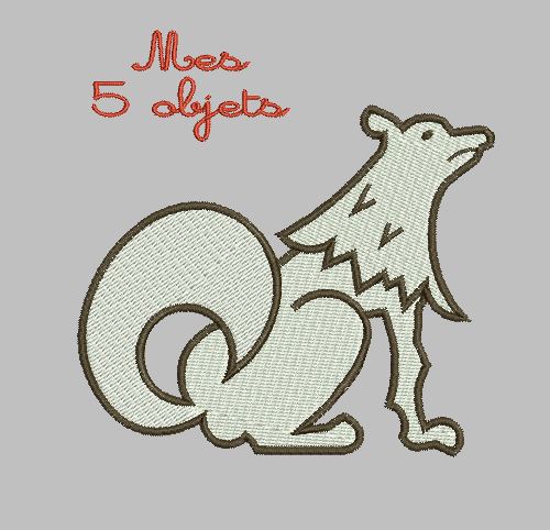 Loup avec « Mes 5 objets »